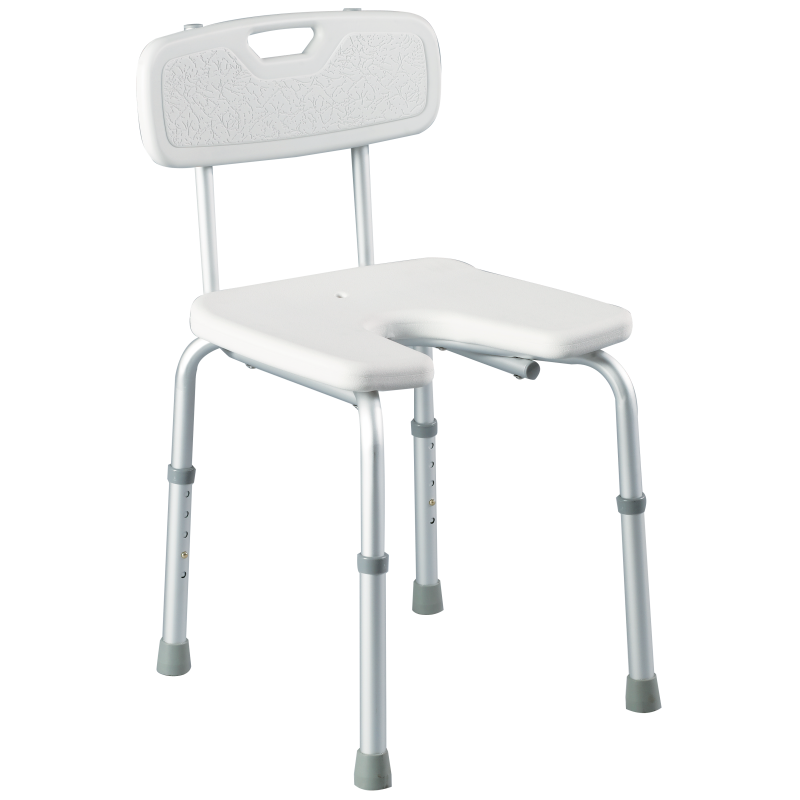 Chaise de douche avec découpe