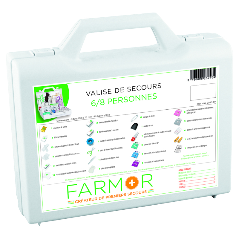 Valise de secours multirisques 6/8 pers