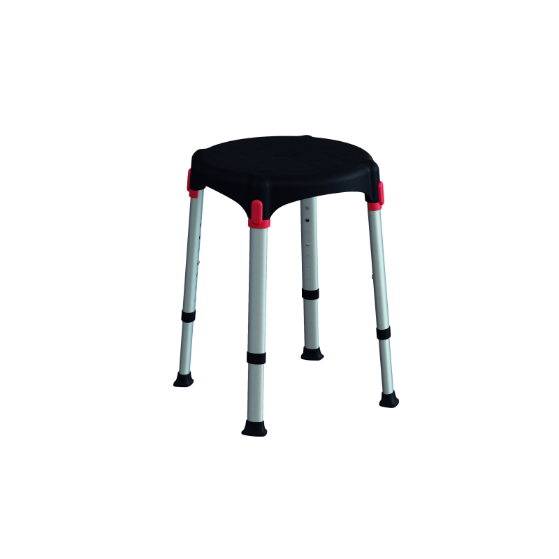 Tabouret de douche Capri rond noir