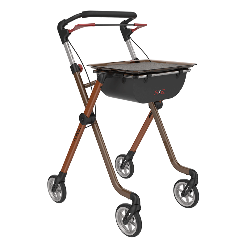 PLATEAU BRUN LAVABLE POUR ROLLATOR PIXEL