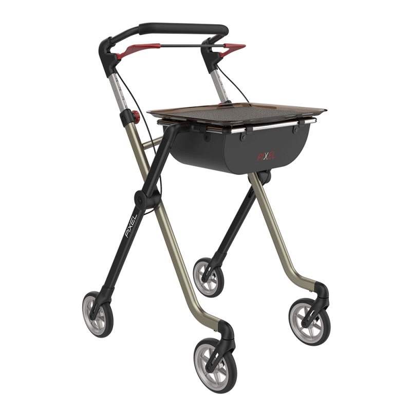 PLATEAU BRUN LAVABLE POUR ROLLATOR PIXEL
