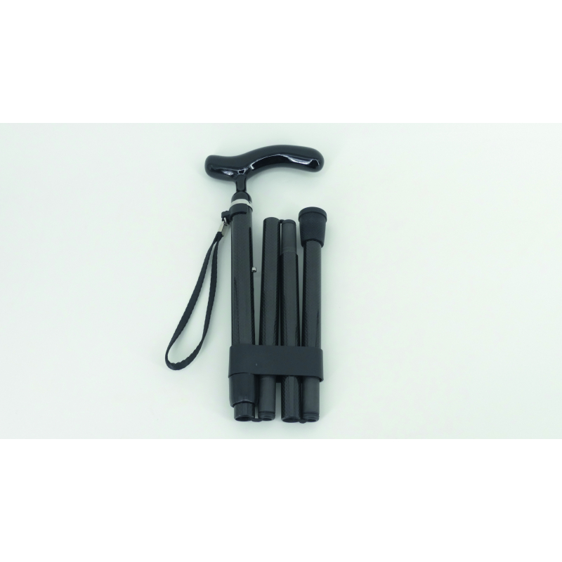 Canne de marche pliante carbone noire