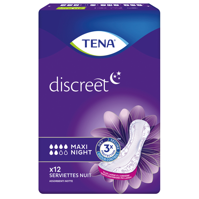 TENA DISCREET MAXI NIGHT 6X12U