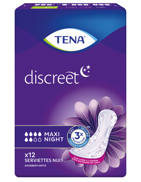 TENA DISCREET MAXI NIGHT 6X12U