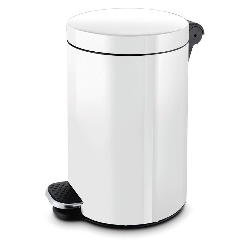 POUBELLE PEDALE METAL 20L BLANC