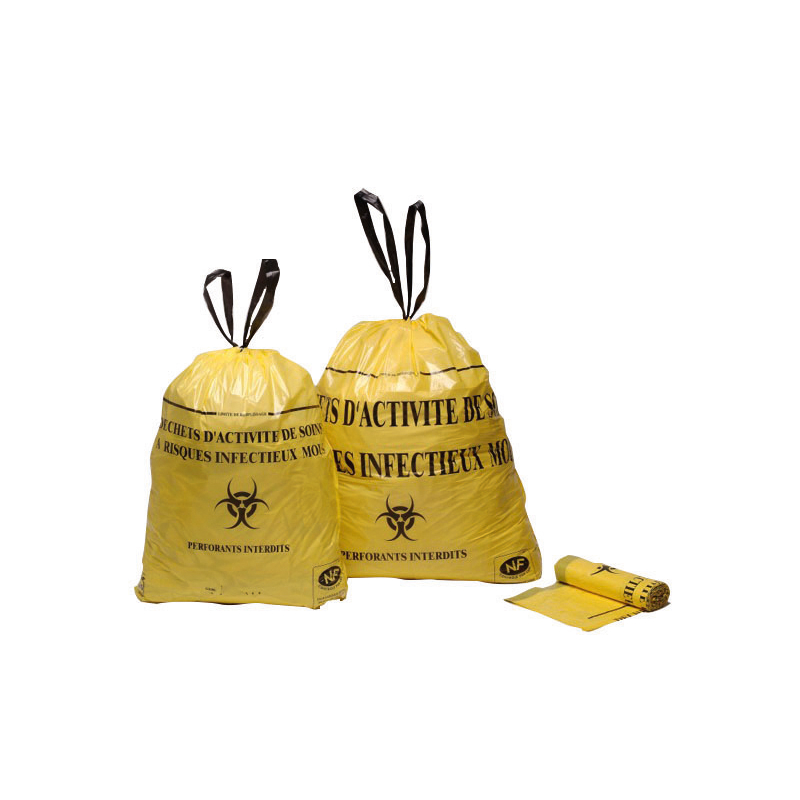 SAC DECHET MEDIC 100L JAUNE COULISSANT