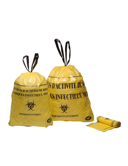 SAC DECHET MEDIC 100L JAUNE COULISSANT