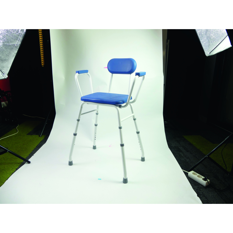 Chaise de douche Confort haute bleue