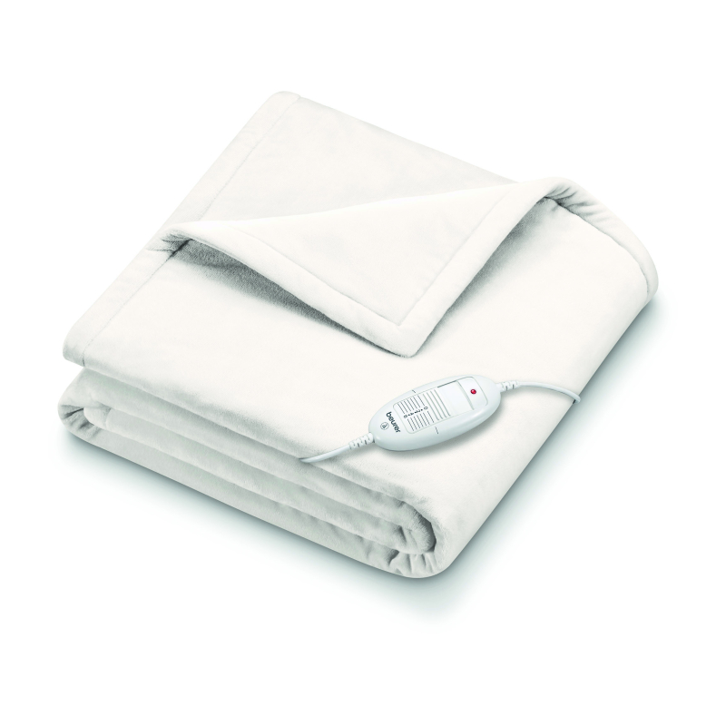 Couverture polaire chauffante blanche