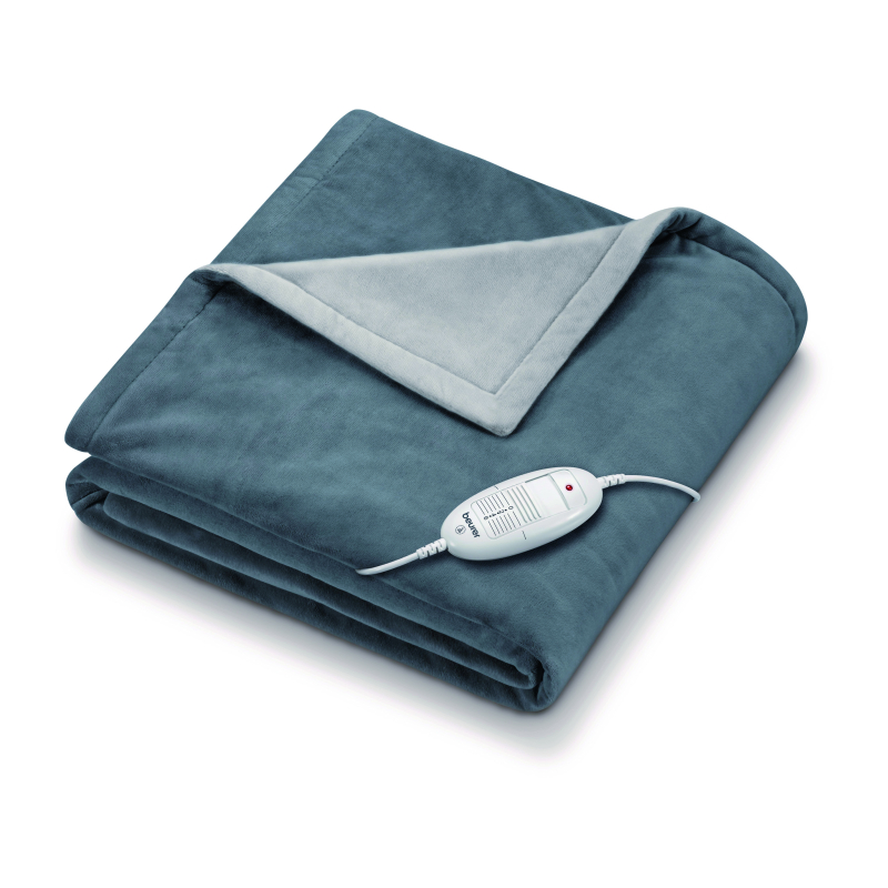 Couverture polaire chauffante gris foncé