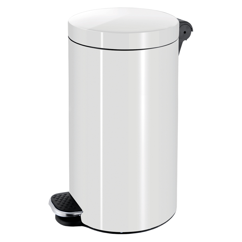 POUBELLE PEDALE METAL 30L BLANC