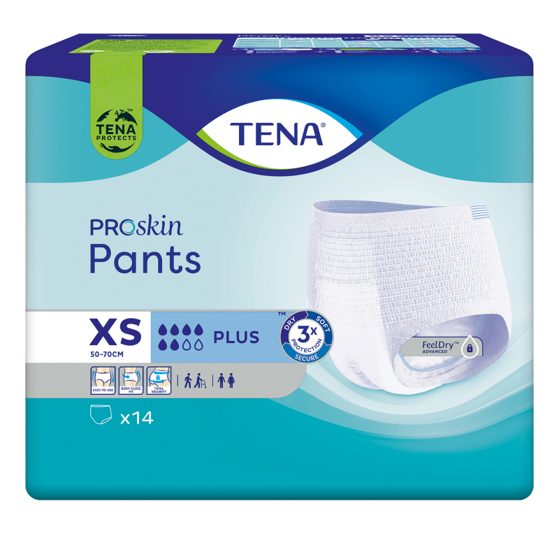 TENA PANTS PROSKIN PLUS XSMALL 4X14U