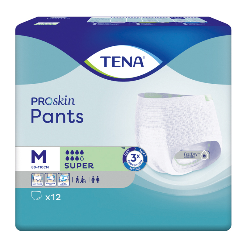 TENA PANTS PROSKIN SUPER MEDIUM 4X12U