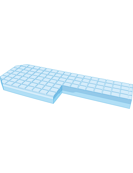 Matelas VISCOFLEX® P161M BRANCARD housse POLYMAILLE® HD 70 x 190 x 12 cm, carton unit. [compressé]