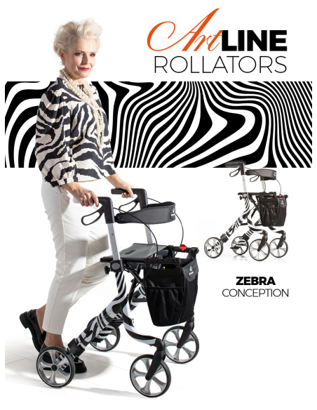 ROLLATOR SPACE LX ARTLINE Rouge Pivoine taille L 62 cm