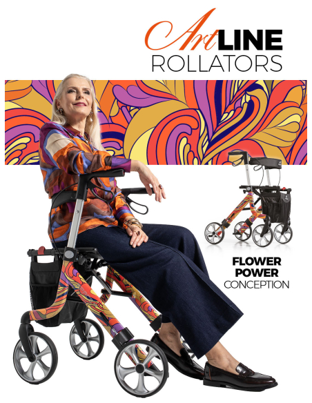 ROLLATOR SPACE LX ARTLINE Flower taille M 55cm