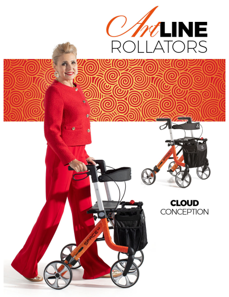 ROLLATOR SPACE LX ARTLINE Flower taille L 62 cm