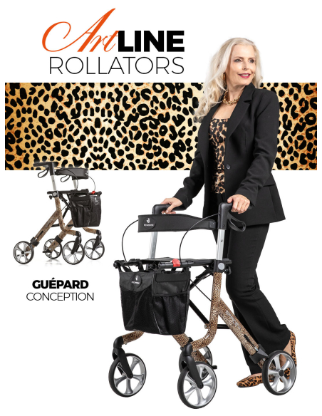 ROLLATOR SPACE LX ARTLINE Zebra taille L 62 cm
