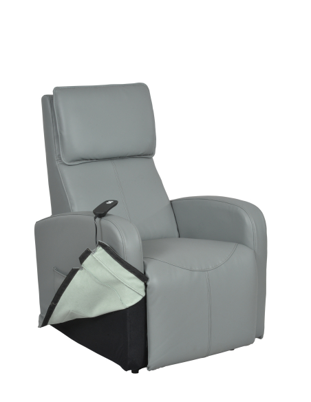 FAUTEUIL RELEVEUR HEVIZ 1 MOTEUR VINYLE SILIGRIS (déhoussable)
