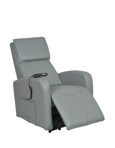 FAUTEUIL RELEVEUR HEVIZ 1 MOTEUR VINYLE SILIGRIS (déhoussable)