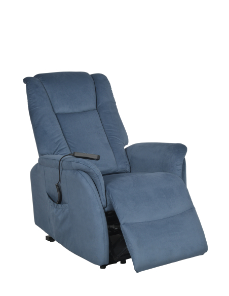 FAUTEUIL RELEVEUR EMERAUDE 2 MOTEURS BLEU FONCE