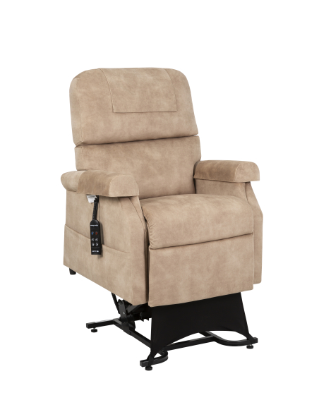 FAUTEUIL RELEVEUR CONFORT PREMIUM 2 MOTEURS CHAMOIS (TC 6 BOUTONS)