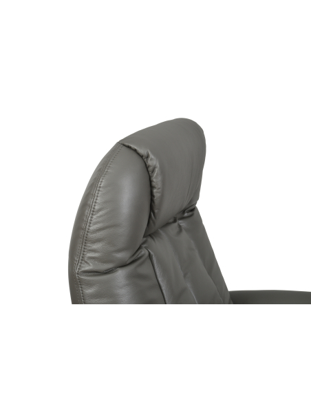 FAUTEUIL RELEVEUR PIVOTANT TOUNDRA 2 MOTEURS CUIR/PU GRIS FONCE