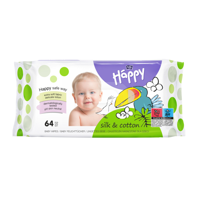 BBHAPPY Lingettes soie&coton sachet A64