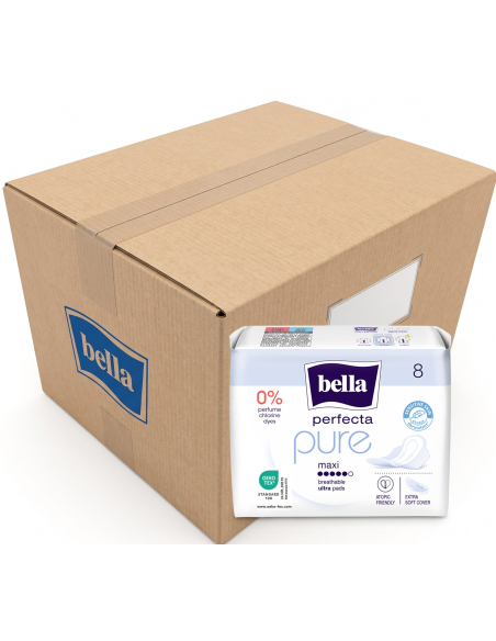 Serviettes hygiéniques utra minces BELLA PERFECTA PURE MAXI A8