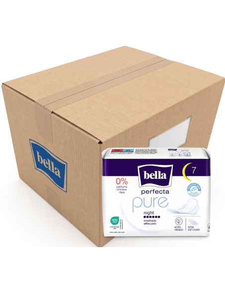 Serviettes hygiéniques utra minces BELLA PERFECTA PURE NIGHT A7