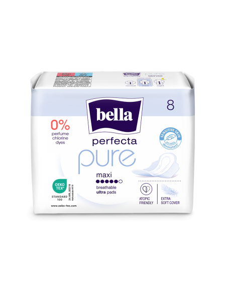Serviettes hygiéniques utra minces BELLA PERFECTA PURE MAXI A8